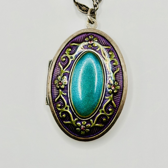 Vintage Locket Necklace by Catherine Popesco - Made in France 16" - Picture 3 of 10